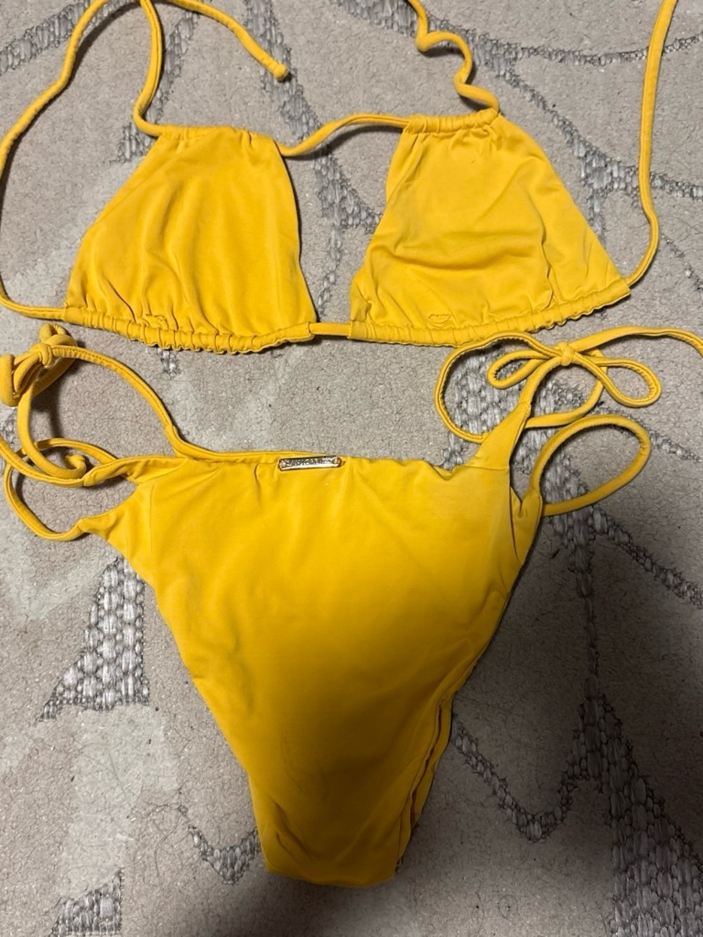 San Lorenzo Bright Yellow Triangle Bikini Set